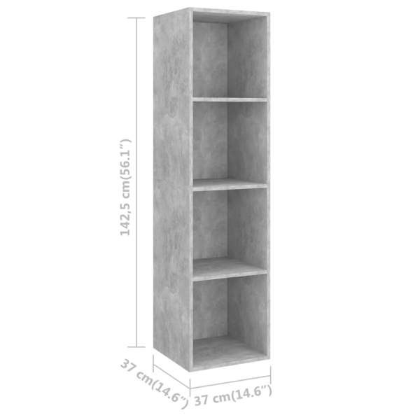  2-tlg. TV-Schrank-Set Betongrau Holzwerkstoff