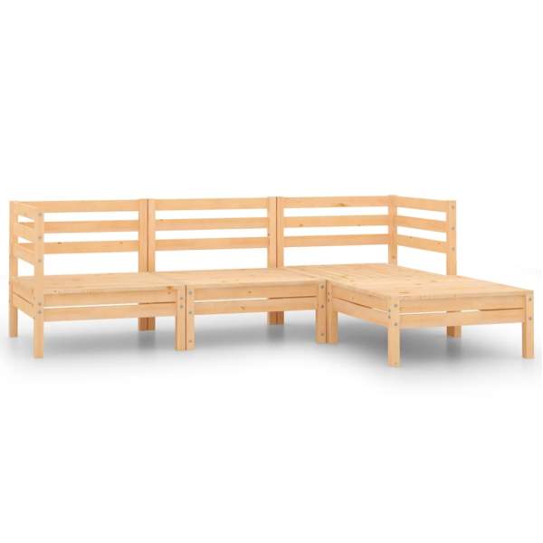 4-tlg. Garten-Lounge-Set Massivholz Kiefer 