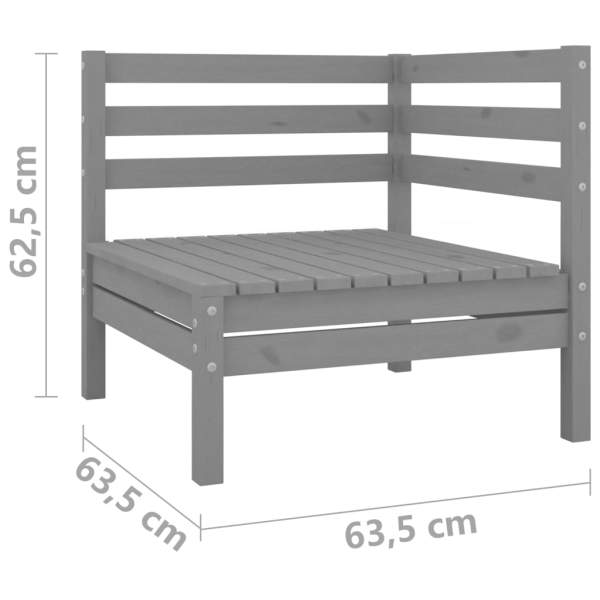  3-tlg. Garten-Lounge-Set Grau Kiefer Massivholz