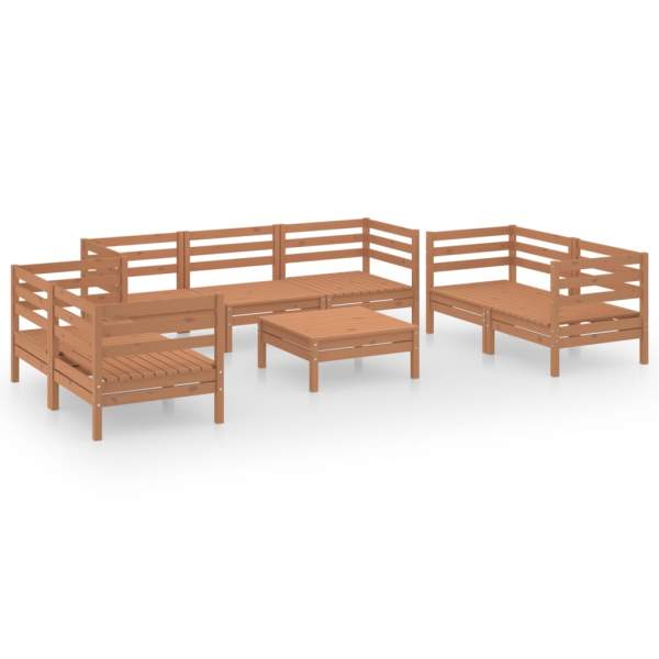 8-tlg. Garten-Lounge-Set Honigbraun Massivholz Kiefer