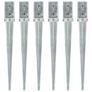  Erdspieße 6 Stk. Silbern 8×8×76 cm Verzinkter Stahl