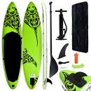  Aufblasbares Stand Up Paddle Board Set 320x76x15 cm Grün