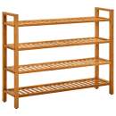  Schuhregal mit 4 Etagen 100x27x80 cm Massivholz Eiche