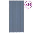  Dachpaneele 36 Stk. Verzinkter Stahl Grau 100x45 cm