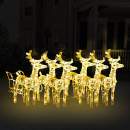  Rentiere Schlitten Weihnachtsdekoration 320 LEDs Acryl