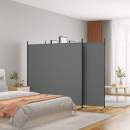  3-tlg. Paravent Anthrazit 525x180 cm Stoff