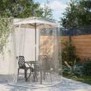 Moskitonetz für Sonnenschirm 220 Mesh Weiß Φ300x230 cm