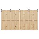  Schiebetürbeschlag-Set 400 cm Stahl Schwarz