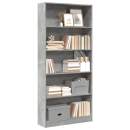  Bücherregal Betongrau 80x24x176 cm Holzwerkstoff