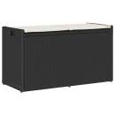  Outdoor-Sitzbank mit Stauraum und Kissen Schwarz 100 cm
