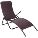 Sonnenliege Klappbar Poly Rattan Brown