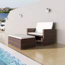  Gartensofa Poly Rattan Braun