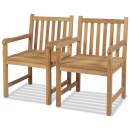  Gartenstühle 2 Stk. Massivholz Teak