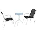  3-tlg. Bistro-Set Stahl Schwarz
