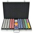  Poker Set mit 1.000 Laserchips Aluminium