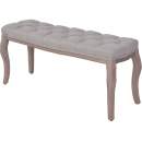  Bank Leinen Massivholz 110x38x48 cm Dunkelgrau