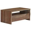  Couchtisch Massivholz Akazie Naturkanten 90x50x40 cm Grau