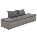  Gartenbett Grau 195×60 cm Poly Rattan