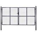  Mesh-Gartentor Verzinkter Stahl 289 x 200 cm Grau
