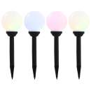  Solar-Außenleuchten 4 Stk. LED Kugelförmig 15 cm RGB