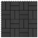  Terrassenfliesen 11 Stück WPC 30 x 30 cm 1 qm Schwarz