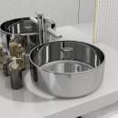  Waschbecken 40 x 15 cm Keramik Silbern