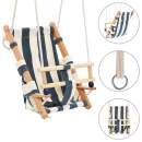  Babyschaukel mit Sicherheitsgurt Baumwolle Holz Blau