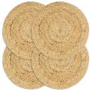  Tischsets 4 Stk. Uni Natur 38 cm Rund Jute