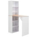  Bartisch mit Schrank Weiß 115x59x200 cm