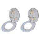  Toilettensitze mit Hartschalendeckel 2 Stk. MDF Seesterne