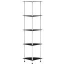  Regal mit 5 Ebenen Schwarz 30 x 30 x 130 cm Hartglas