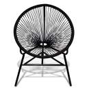  Garten-Mondstuhl Poly Rattan Schwarz