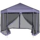  Hexagonal Pop-Up Zelt mit 6 Seitenwänden Dunkelblau 3,6x3,1 m