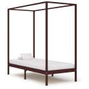  Himmelbett-Gestell Dunkelbraun Massivholz Kiefer 100 x 200 cm