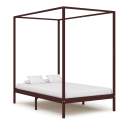  Himmelbett-Gestell Dunkelbraun Massivholz Kiefer 120 x 200 cm