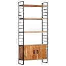  Bücherregal 4 Ebenen 80x30x180 cm Massivholz Akazie