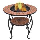  Feuertisch Mosaik Keramik Terracotta 68 cm