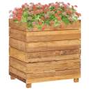  Hochbeet 50x40x55 cm Teak Altholz und Stahl