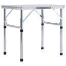  Klappbarer Campingtisch Weiß Aluminium 60 x 45 cm