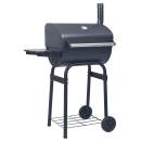  Holzkohlegrill Smoker mit Unterer Ablage Schwarz
