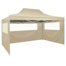  Profi-Partyzelt Faltbar 3×4 m Stahl Creme