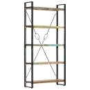  Bücherregal 5 Fächer 90 x 30 x 180 cm Recyceltes Massivholz