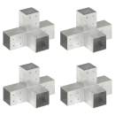  Pfostenverbinder 4 Stk. X-Form Metall 81 x 81 mm