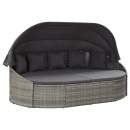  Outdoor-Loungebett mit Dach Grau 
