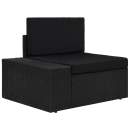  Ecksofa Modular mit rechtsseitiger Armlehne Poly Rattan Schwarz