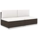  Modulares 2-Sitzer-Sofa Poly Rattan Braun