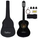  8-tlg. Klassikgitarren-Set für Anfänger Schwarz 1/2 34"