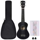  Sopran-Ukulele-Set mit Tasche für Kinder Schwarz 21"