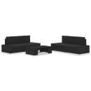  5-tlg. Garten-Lounge-Set Poly Rattan Schwarz