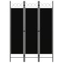  3-tlg. Raumteiler Schwarz 120 x 180 cm